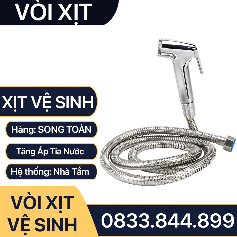 Vòi Xịt Vệ Sinh, Đầu Xịt Tăng Áp Nhà Tắm Nhựa Mạ Bóng VX04