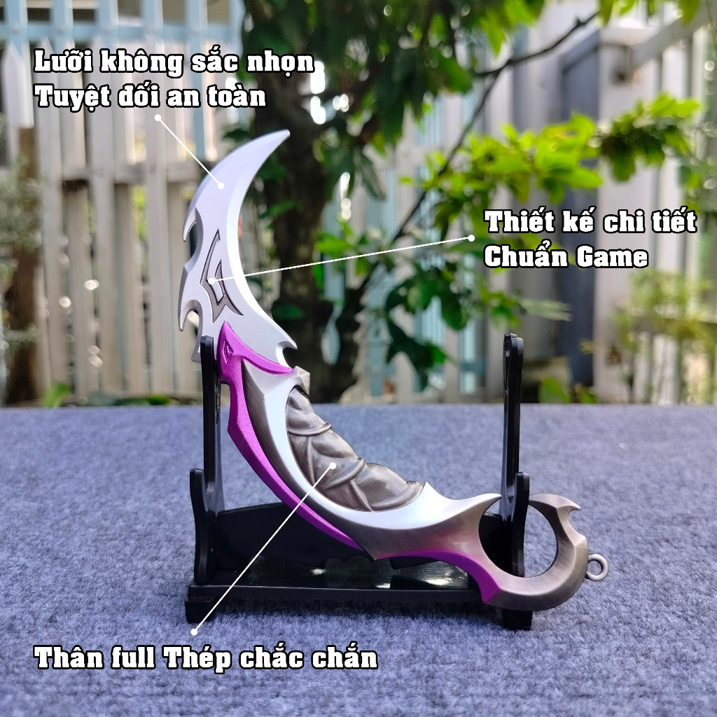 Vuốt Reaver 1:1 Valorant full hợp kim. Tặng bao da, giá đỡ trưng bày bàn chơi game, làm việc