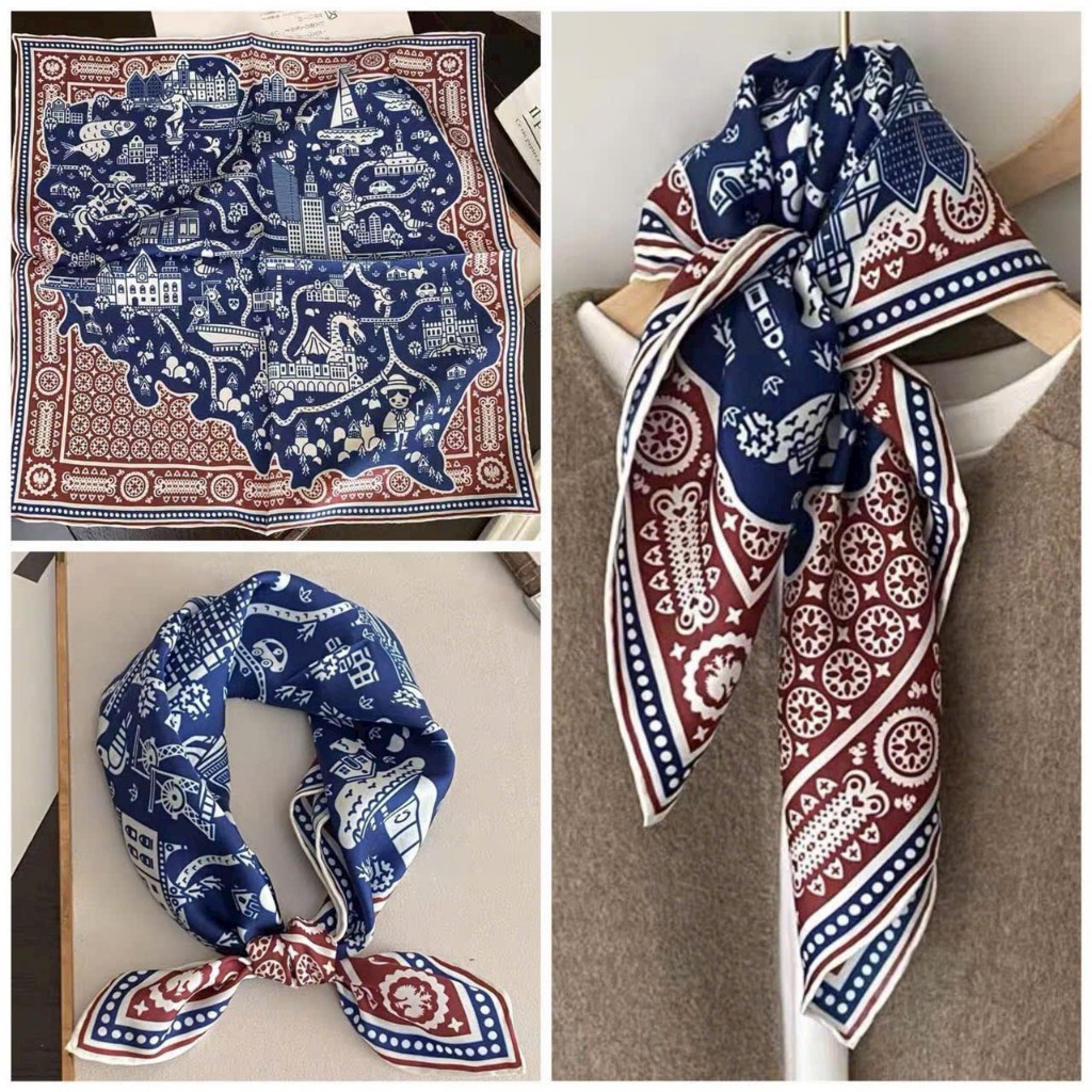 Khăn Lụa 70x70cm Cho Bạn Nữ