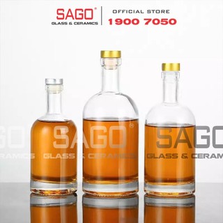 Bình Thủy Tinh Tròn Bầu Sang Trọng 500ml , 750ml | Tùy Chọn Dung Tích