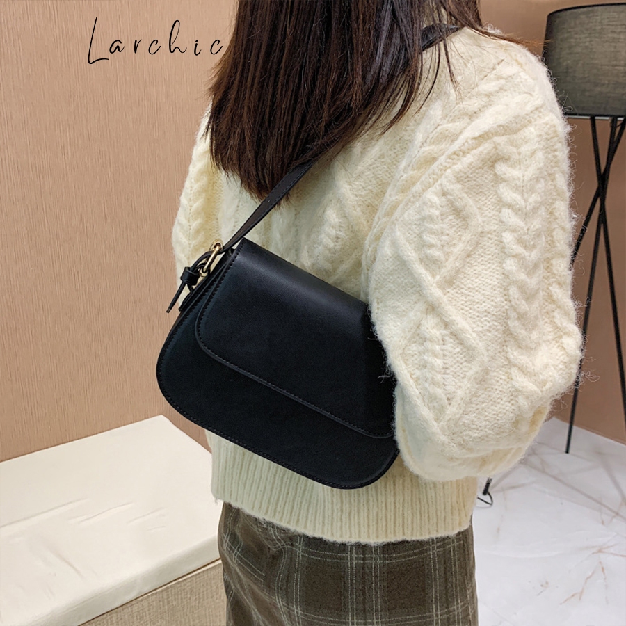 Túi Xách Nữ Đeo Chéo, Túi Đeo Vai Da Trơn Basic Larchic Phong Cách Hàn Quốc LC0004
