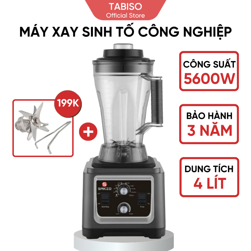 Máy Xay Sinh Tố Công Nghiệp SAKIO - Máy Xay Công Nghiệp xay đá, thịt, cá, rau củ quả -TABISO