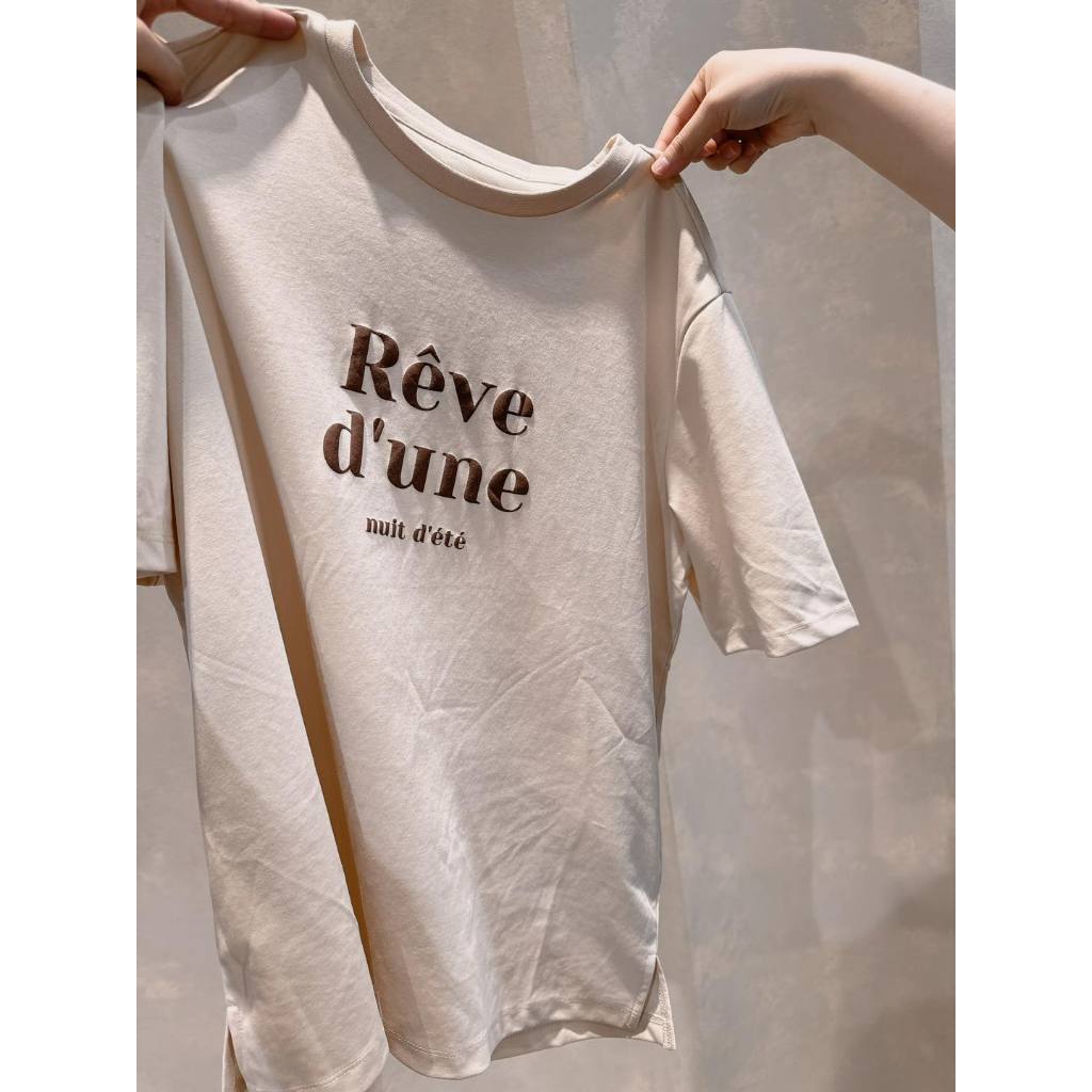 Áo thun xuất hàn chữ đơn giản nữ