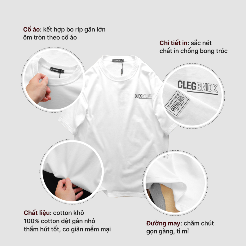 Áo thun Oversize Cotton Khô mềm mịn, in đẹp Clegendk