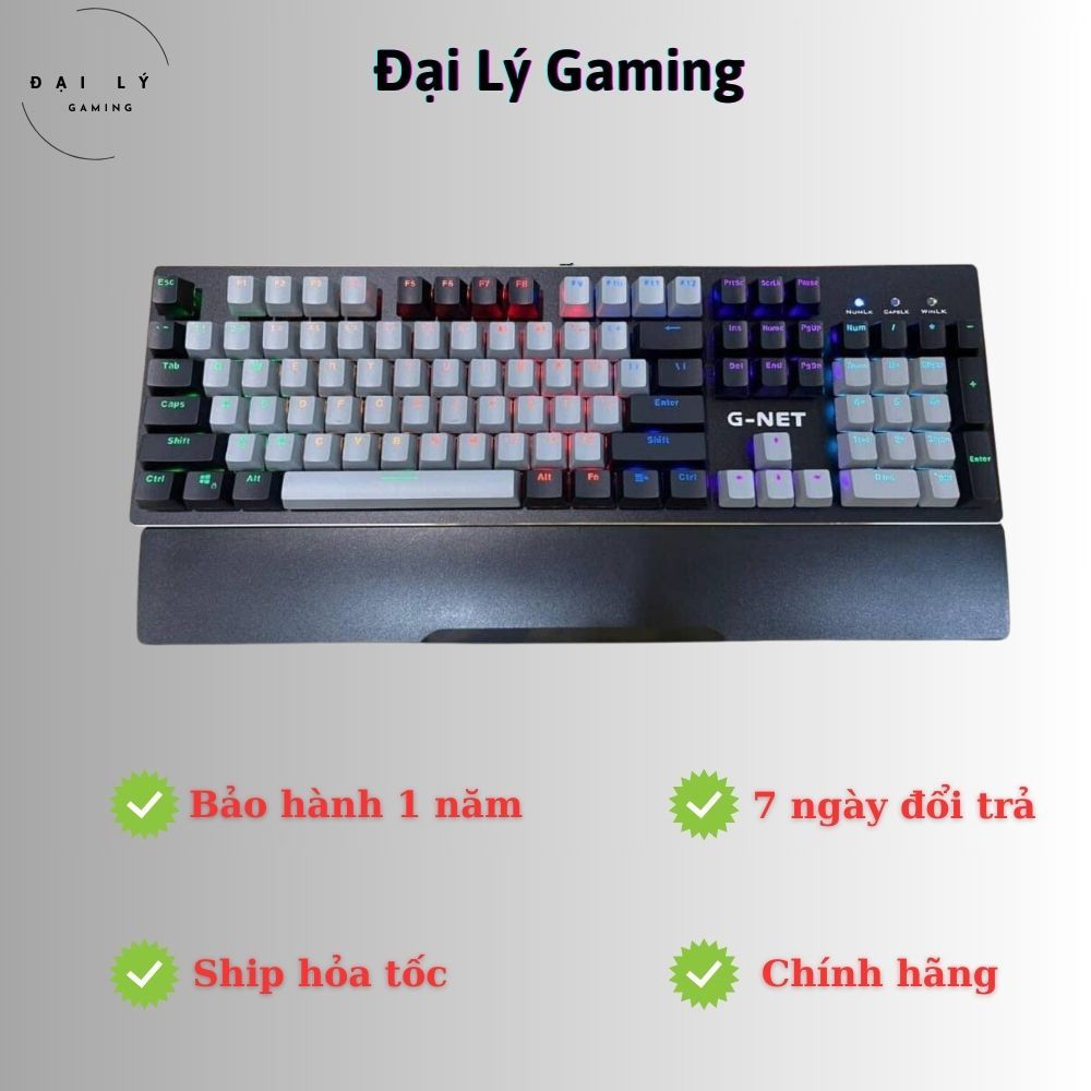 Bàn phím cơ G-Net GK312 Optical Switch - Phím Có Kê Tay - LED Nhiều Chế Độ - BH Chính Hãng