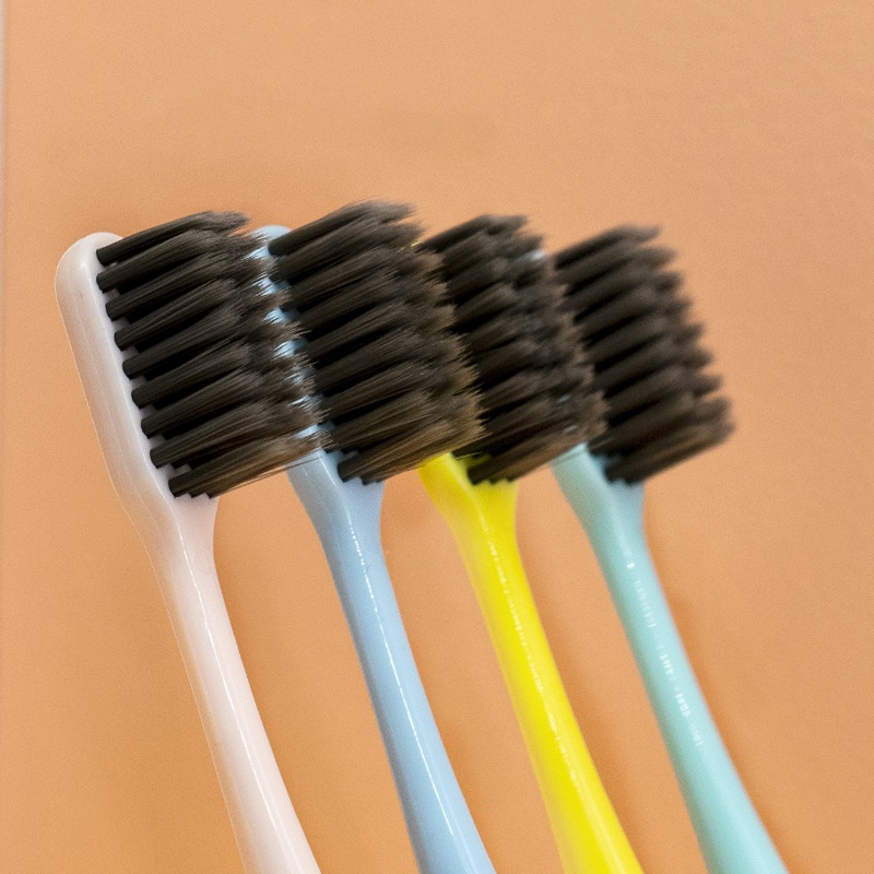 Bàn chải đánh răng lông mềm Bamboo Macaron Sợi tre than hoạt tính Minh House