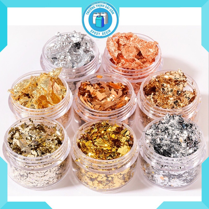 Kim Tuyến Vụn Nhũ Vàng Trang Trí Nail, Trang Trí Thủ Công Handmade Hũ 50ml - Trường Thịnh Sài Gòn