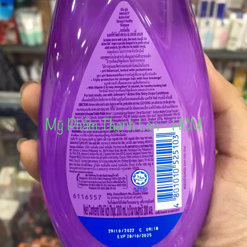 Dầu gội Johnson's Baby Shampoo Active Kids Strong And Healthy 200ml