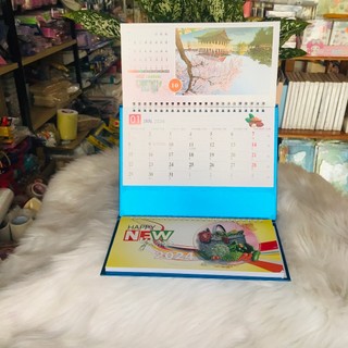 Lịch để bàn 2024 chữ M có dải note ghi chú ngày, tuần, đủ ngày âm dương [VPP TRÍ TÍN} (q5)