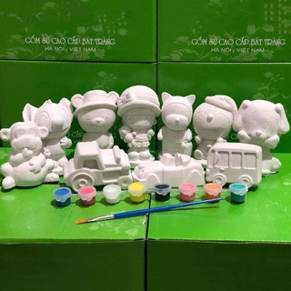 Combo 10 tượng thạch cao tặng kèm màu, đồ chơi tô tượng cho bé