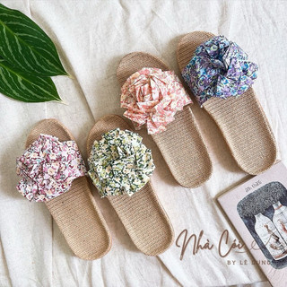 Dép cói hoa nhiều lớp siêu nhẹ bền, mang trong nhà văn phòng, đi biển du lịch
