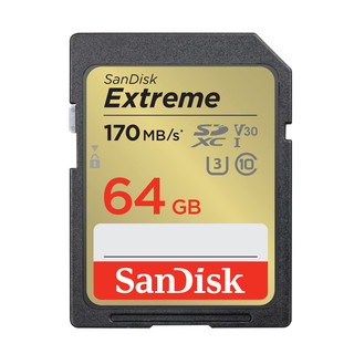 Thẻ nhớ máy ảnh sdxc sandisk extreme 64gb v30 uhs-i u3 4k 170mb/s