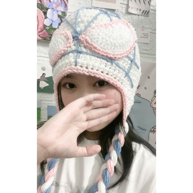 Mũ len spiderman beanie handmade
