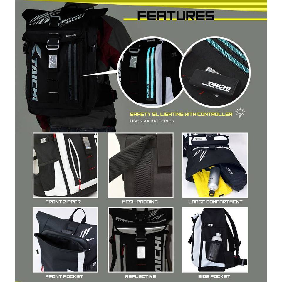 Balo Taichi Chống Thấm Tuyệt Đối Có Đèn Led