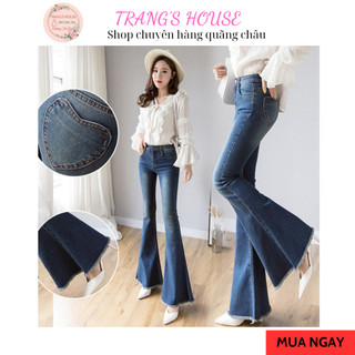 Quần jean ống loe túi tim có ẢNH THẬT
