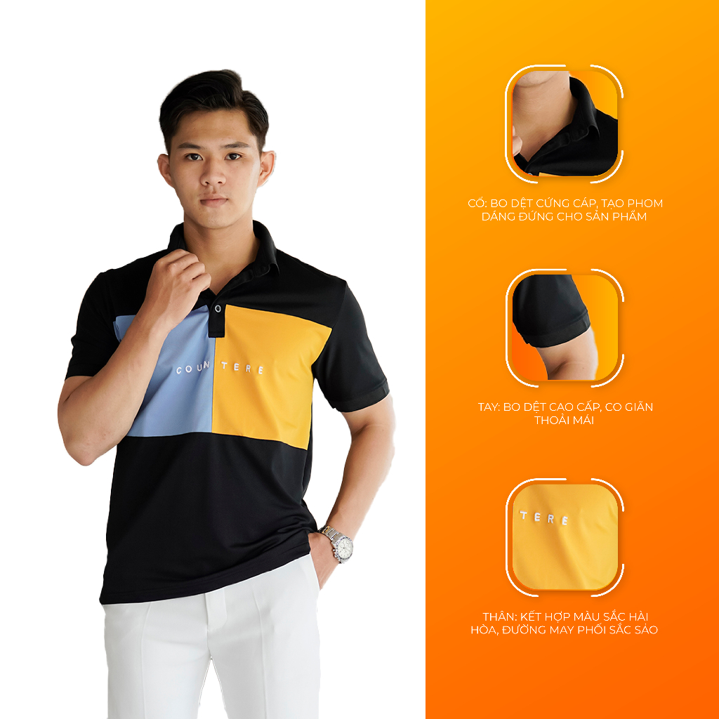 Áo Thun Polo Block phối màu nam tính, trẻ trung, tranh lịch MARC COUN