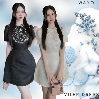 Đầm WAYO thiết kế nơ cổ đính cườm cao cấp dự tiệc sang trọng