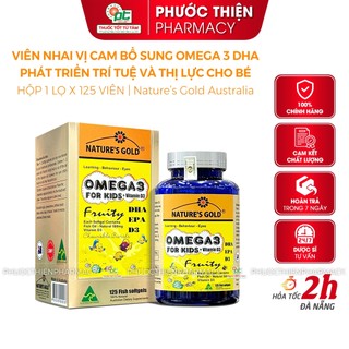 Viên dầu cá trẻ em Nature's Gold Omega 3 For Kids Fish Oil 125 viên Omega 3 cho bé
