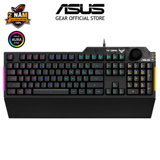 Bàn phím ASUS TUF GAMING K1 có dây - giả cơ, Aura Sync, đệm tay tháo rời, hống thấm nước, núm âm lượng điều chỉnh
