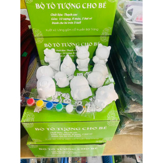 Combo 10 tượng thạch cao mini kèm màu và cọ