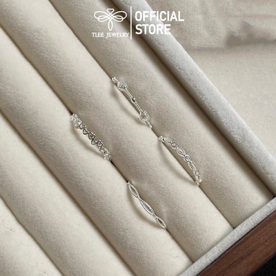 Nhẫn bạc nữ TLEE set tim mini xinh xắn phong cách Hàn Quốc TLEE JEWELRY