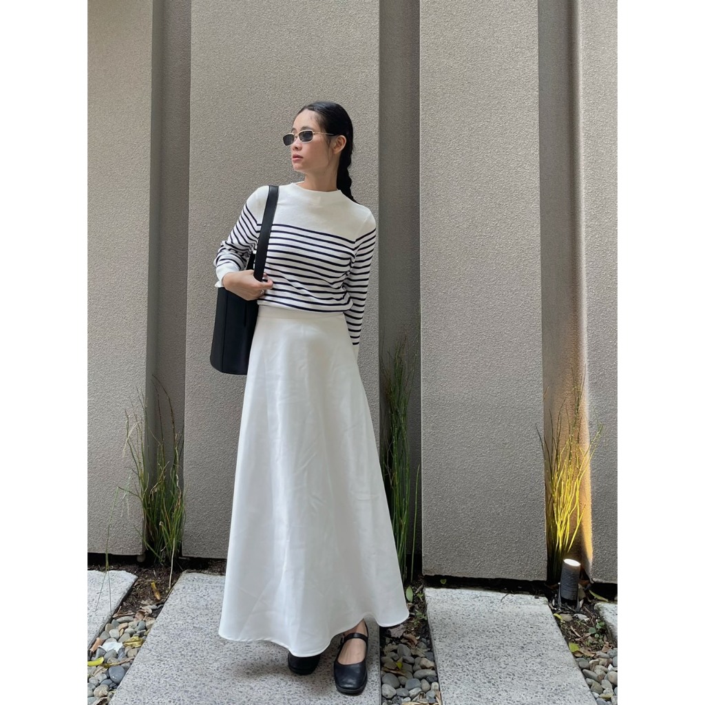 Chân váy dài form A  - BLACK - BEIGE  SKIRT CHICHI