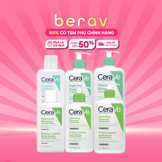 Sữa Rửa Mặt Cerave giúp làm sạch sâu dành cho da dầu, da khô nhạy cảm Foam Cleanser 88/236/473ML