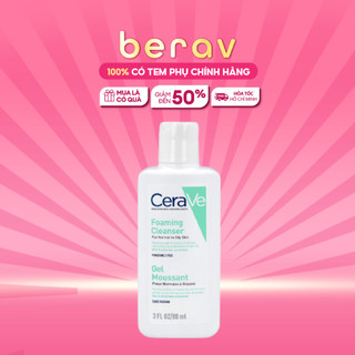 Sữa Rửa Mặt Cerave giúp làm sạch sâu dành cho da dầu Cerave Foaming Facial Cleanser 88ML - Xanh Lá Mạ