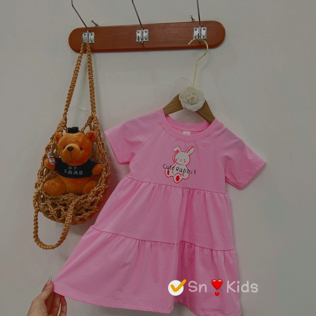 Váy bé gái cổ trong dáng chữ A cho bé gái từ 8-20kg