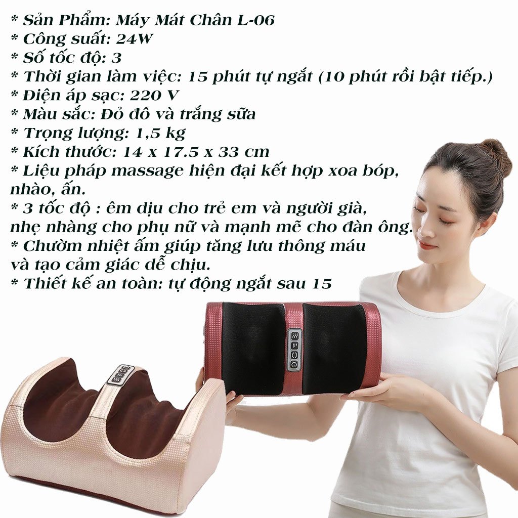 Máy massage chân YD-L06, máy mát xa chân hồng ngoại công nghệ nhật bản với 20 bi công nghệ mát xa 6d.