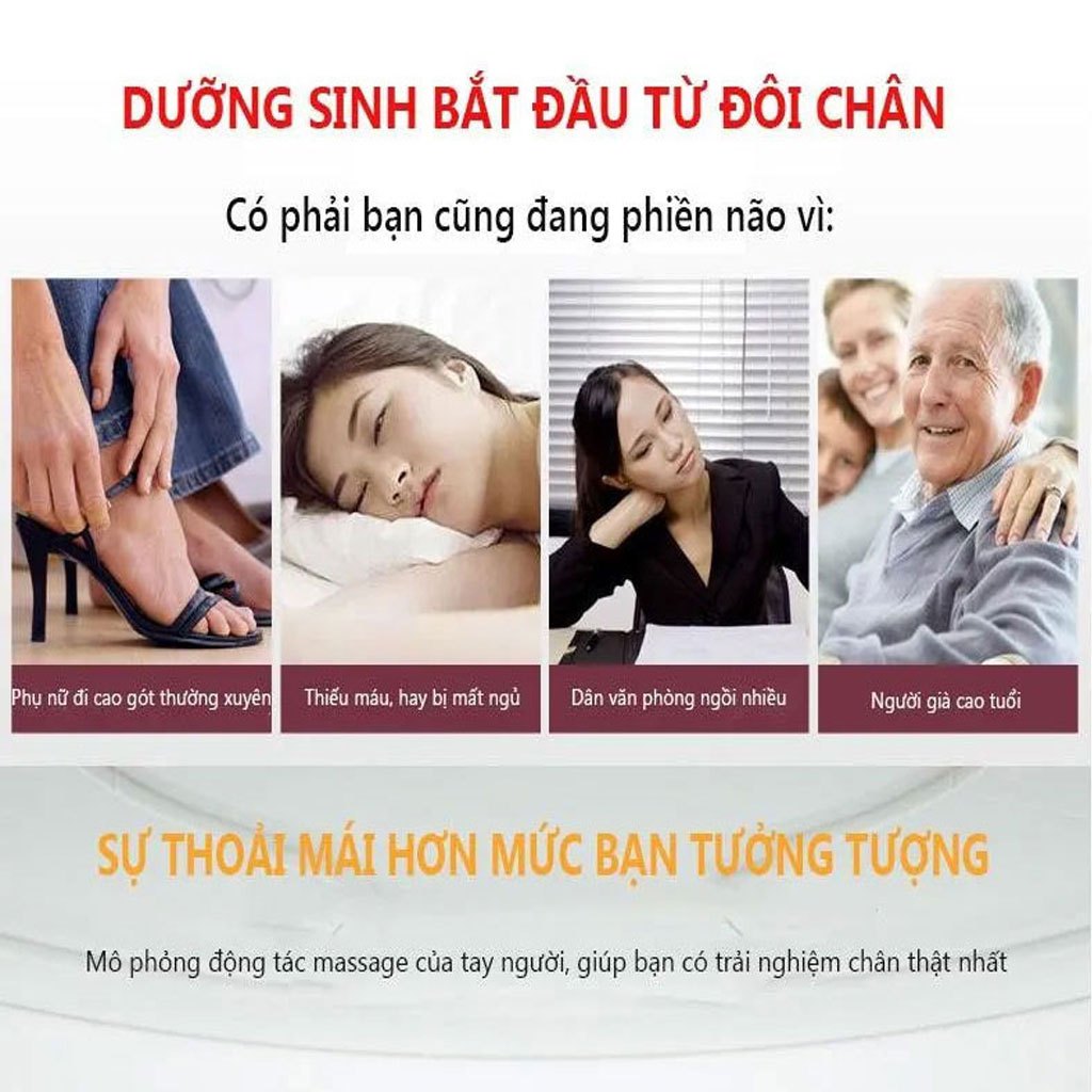 Máy massage chân YD-L06, máy mát xa chân hồng ngoại công nghệ nhật bản với 20 bi công nghệ mát xa 6d.