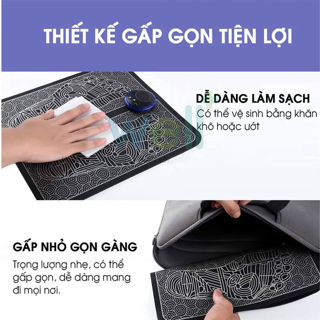 Máy Massage Chân EMS Giúp Lưu Thông Khí Huyết, Thảm massage chân trị liệu đau mỏi bằng xung điện.