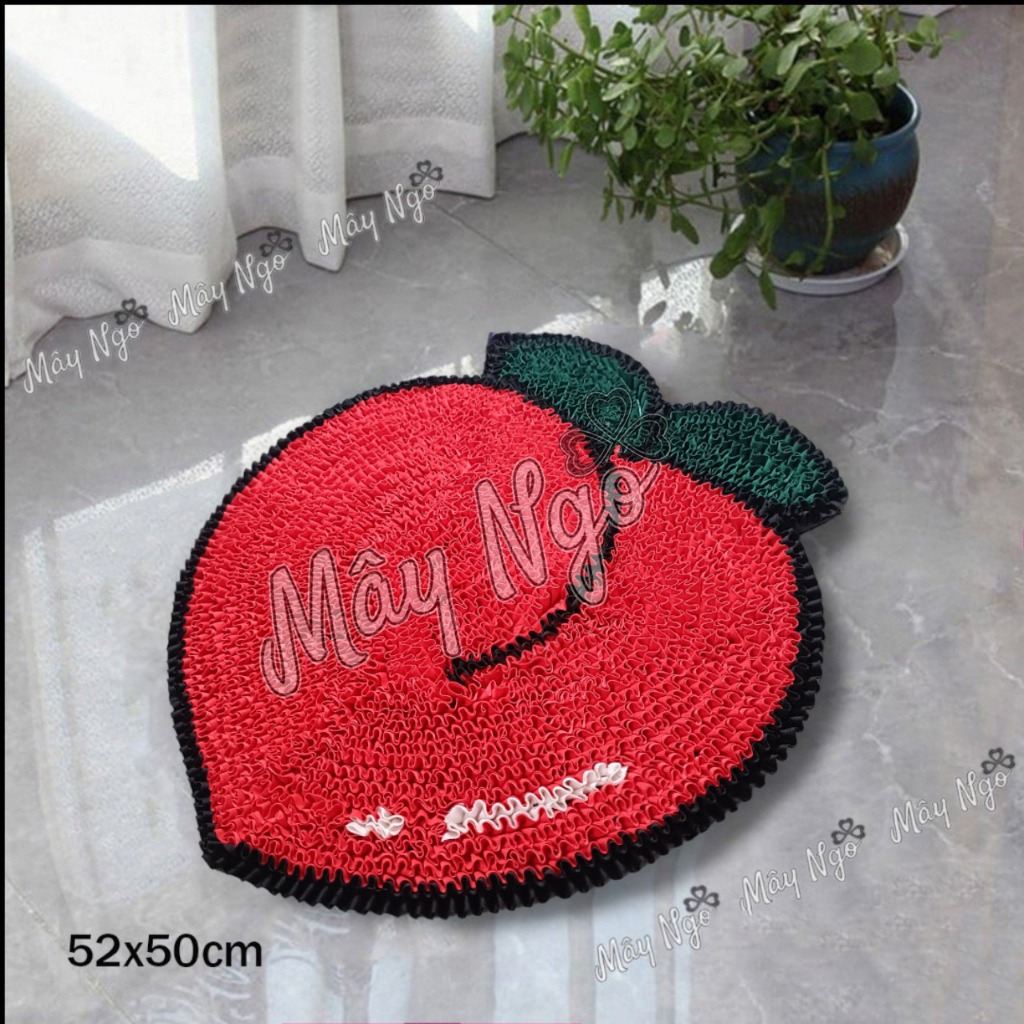 Thảm lau chân quả đào thảm vải thủ công