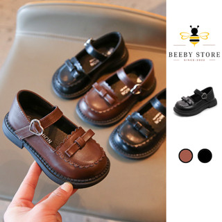 Giày Búp Bê Da Cho Bé - Giày Búp Bê Da Mềm Mại Phối Nơ Ren Phong Cách Giày Lười Cho Bé Gái Đế Mềm Chống Trượt (L260)