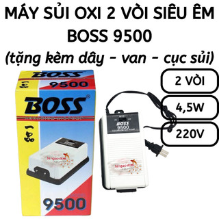 [TẶNG DÂY-VAN-CỤC SỦI] Máy sủi oxy BOSS 9500 4,6W siêu êm  - Máy oxy, máy sục oxy, máy bơm oxy | Hingaostore.