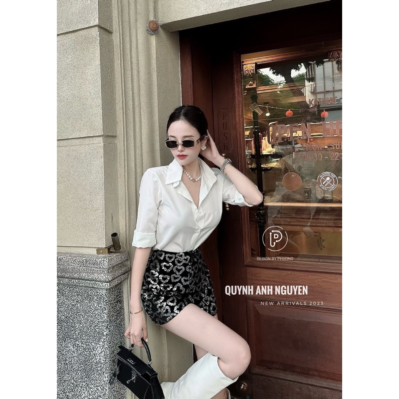 Sét áo sơ mi+quần short kim sa siêu sang