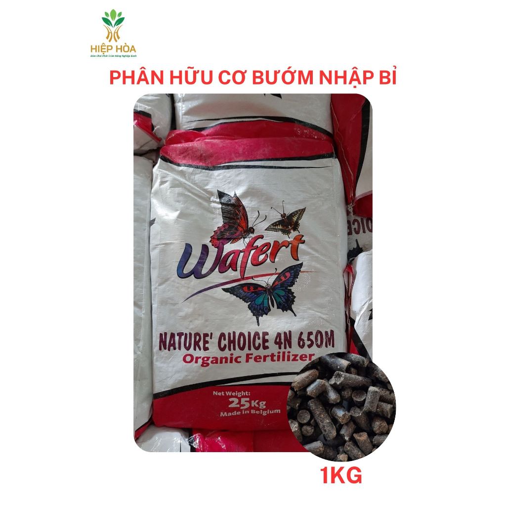 Phân Bón Hữu Cơ Bướm Nhập Bỉ - Phân Bón Hiệp Hòa cho trồng rau, hoa hồng, hoa giấy, cây cảnh Túi 1Kg