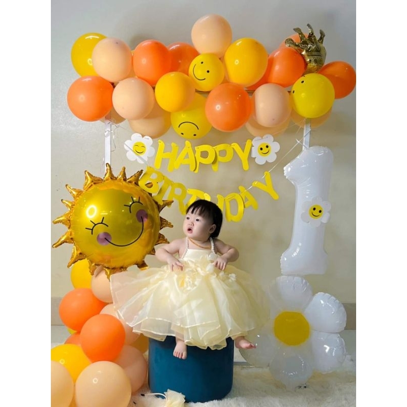 Váy công chúa cho bé BINNBON BABY,Váy yếm hoa viền ngực cho bé