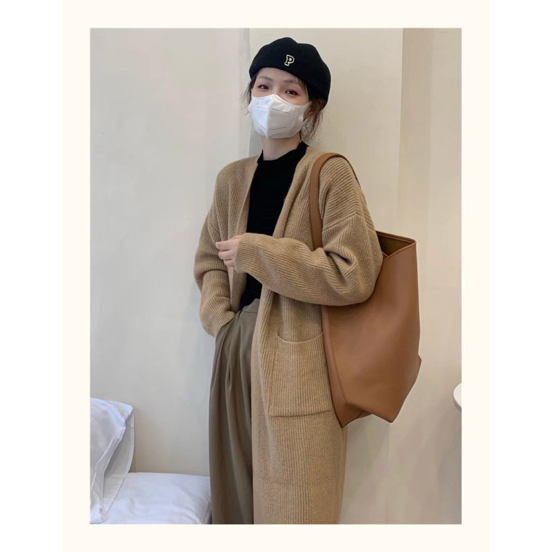 Áo khoác len dài không cúc