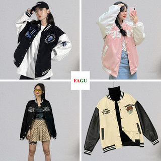 Áo Khoác Bomber Unisex FAGU Chất Vải Da Lộn Dày Dặn Chống Nắng Form Rộng Phong Cách Ulzzang - FG14