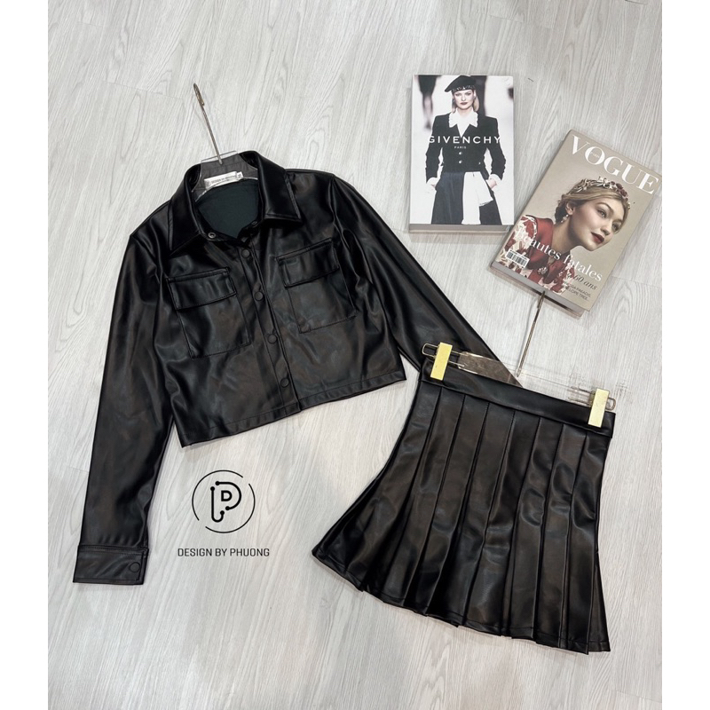 Sét áo mix chân váy da xòe  siêu hót hít