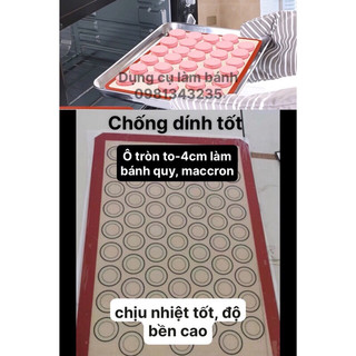 Tấm silicon nướng sợi thủy tinh Sipat (chịu nhiệt tốt,độ bền cao) ô to 4cm làm bánh maccron,bánh quy