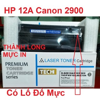 Hộp mực 12A Canon 2900 L11121E FX9 HP 1010 1020 1022 1012 1015 1018/M1005/M1319/3015/3050/3020/3052/3030-CÓ LỔ ĐỔ MỰC.