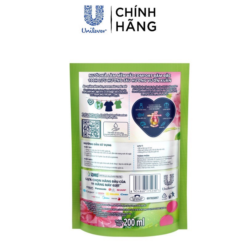 Túi nước xả làm mềm vải Comfort 120ml/ 200ml