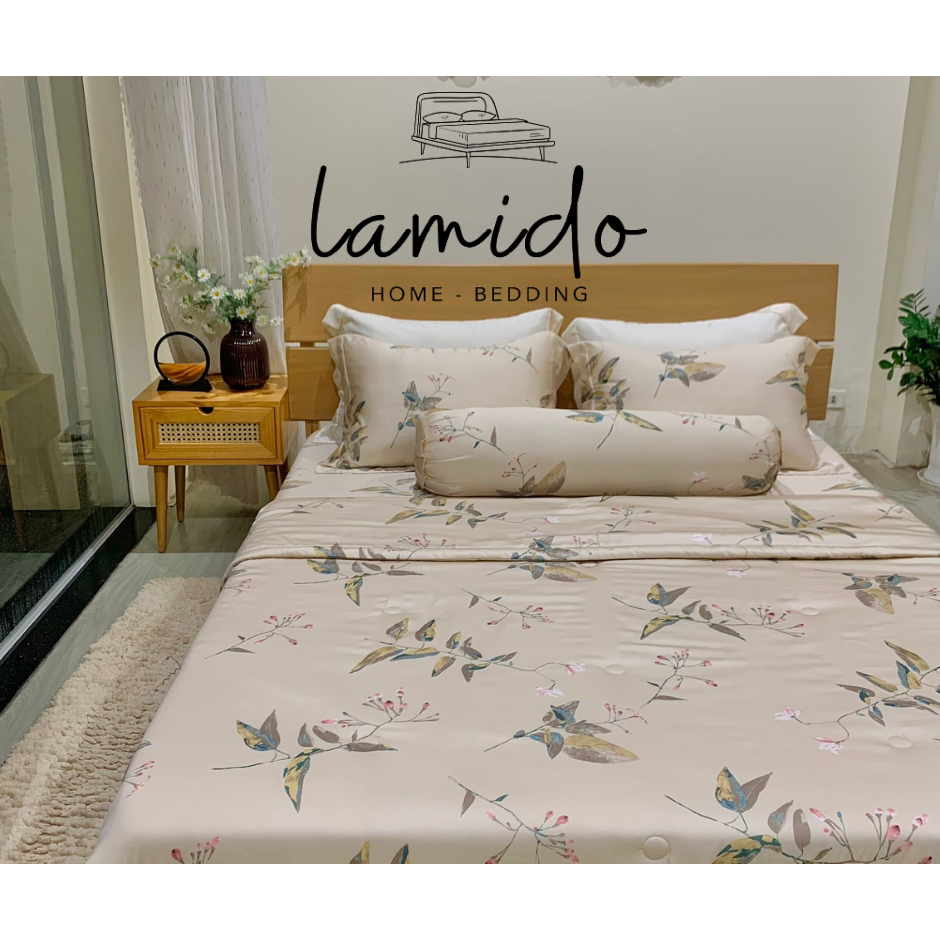 Bộ chăn ga gối lụa tencel cao cấp mẫu Nhã Trúc LAMIDO