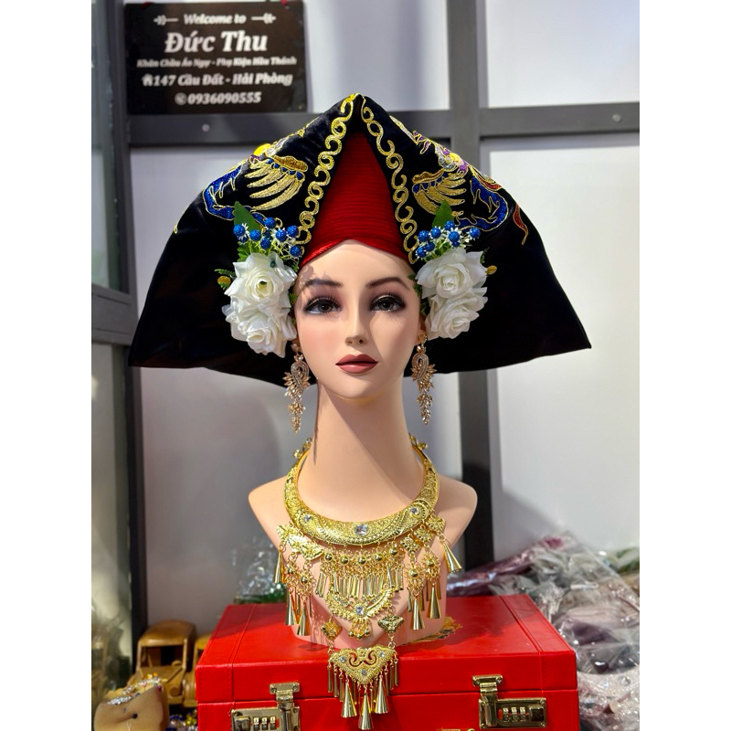 Đôi hoa kép cài tai - Phụ kiện hầu , biểu diễn văn nghệ
