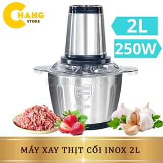 Máy Xay Thịt Inox Đa Năng 4 Lưỡi Công suất 250W Xay Thịt - Cối Xay Thịt Gia Đình  Hai chế độ mạnh, yếu