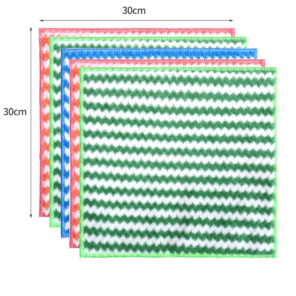 Khăn Lau Bếp Đa Năng 2 Mặt Siêu Thấm Nước Mềm Mịn Loại 1, Dễ Giặt 30x30cm - Combo 10 Khăn
