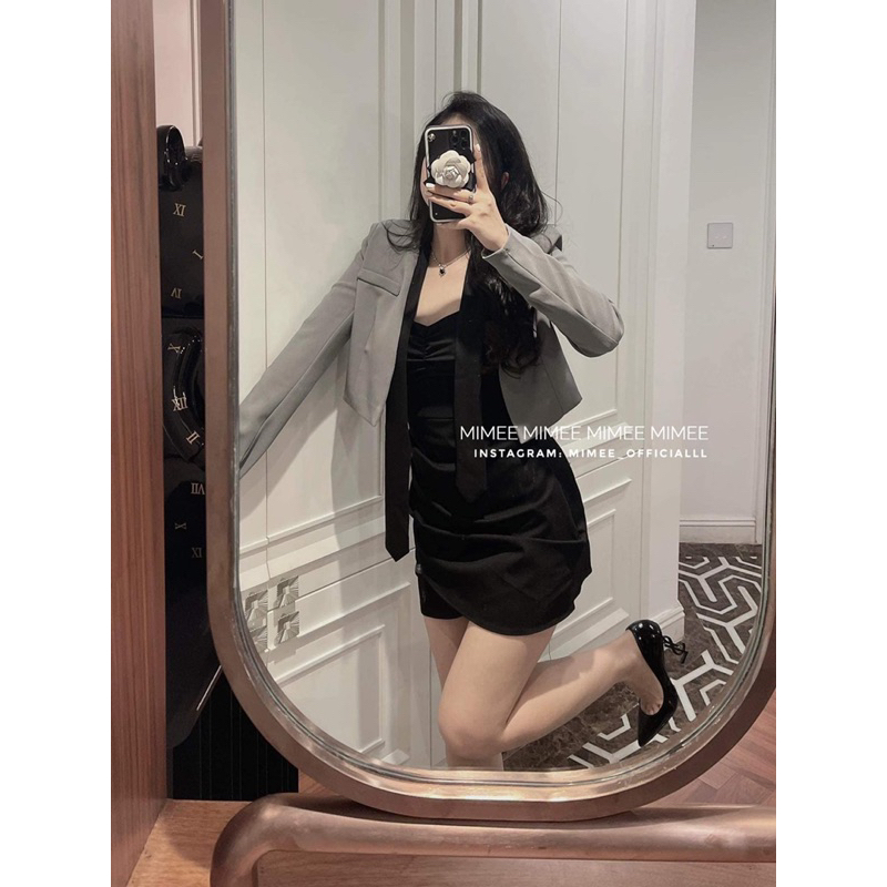 | Chang Tròn | 𝐕𝐢𝐧𝐢𝐞 𝐃𝐫𝐞𝐬𝐬 - Đầm Body Phối Khoác Vest Lững Bigsize