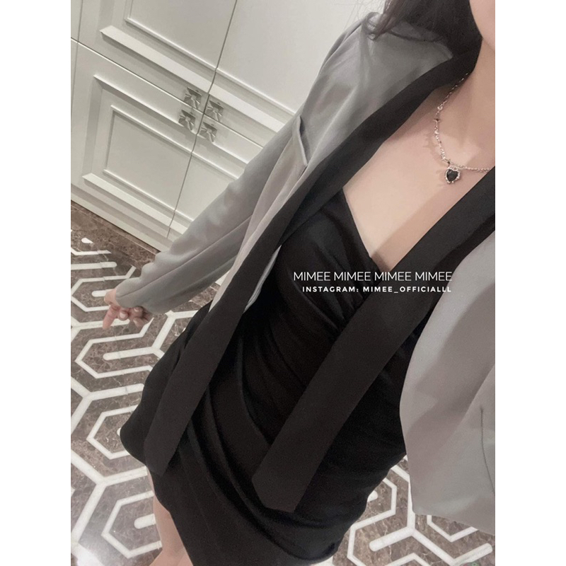 | Chang Tròn | 𝐕𝐢𝐧𝐢𝐞 𝐃𝐫𝐞𝐬𝐬 - Đầm Body Phối Khoác Vest Lững Bigsize